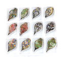 Grace Leaf Shaped Millefiori Lampwork Murano Glass Pendant MC0093 12pcs/box